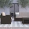 Flash Furniture 4 Piece Chocolate Brown Outdoor Faux Rattan Set DAD-SF-113R-CBN-GG - alternate 4
